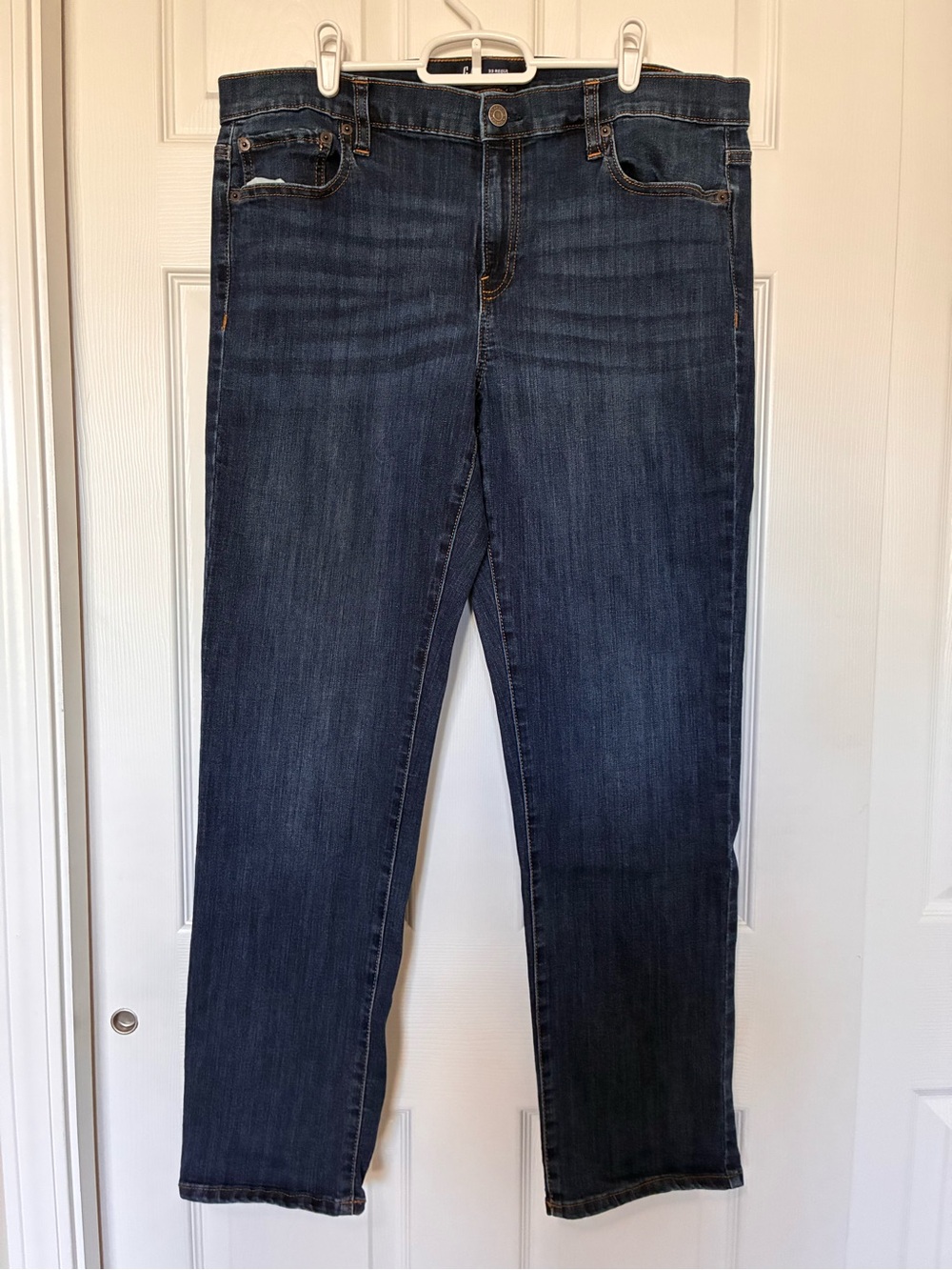Gap Classic Straight Denim Blue Jeans Women’s Size 33 (16) Mid Rise Stretch